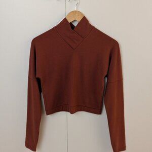 Hoi Bo Mock Neck Top in Brick Red (S)